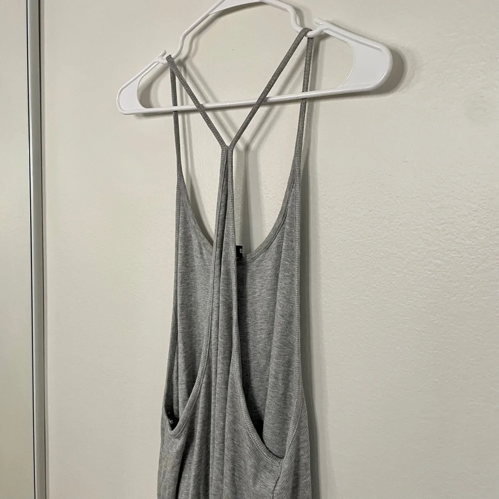Grey Ribbed Racerback Tank Dress - Picture 13 of 15